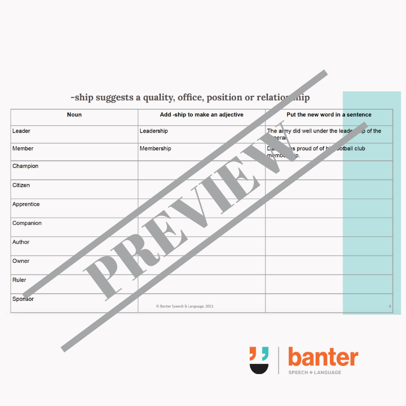 Morphological Awareness Program