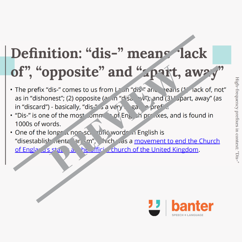 Morphological Awareness Program