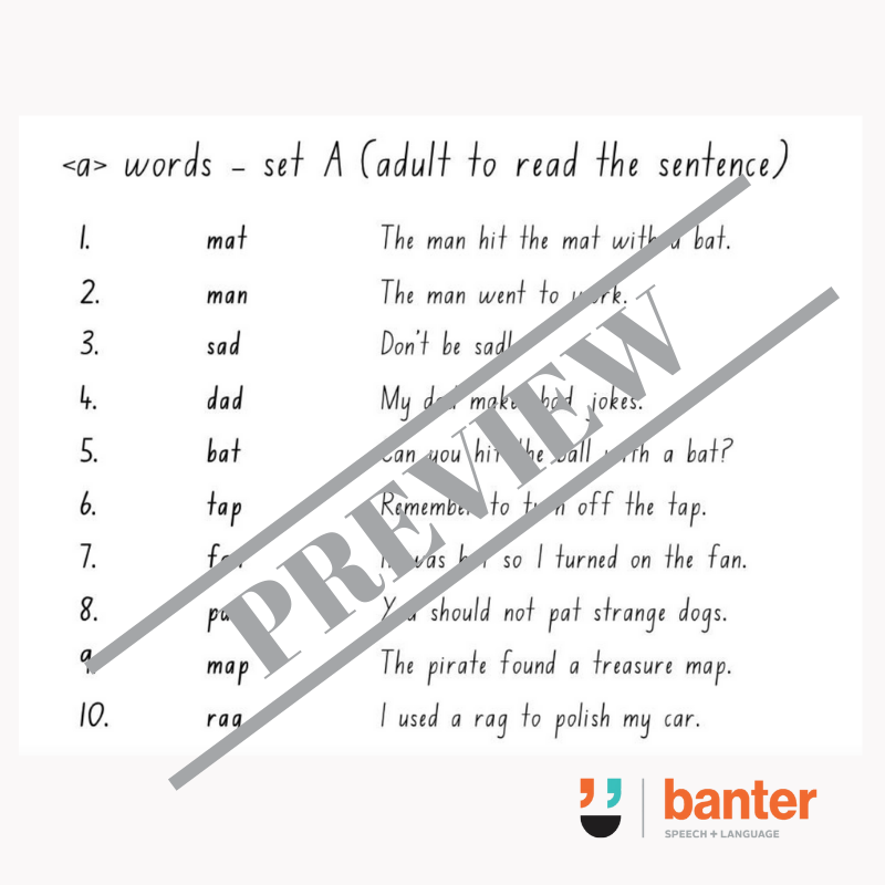 Banter Early Reading Program: Workbook 01