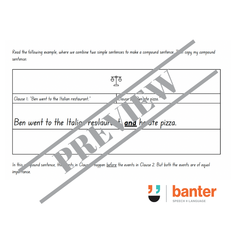 Think Then Write 2: FANBOYS Compound Sentences Workbook - The Bare Essentials