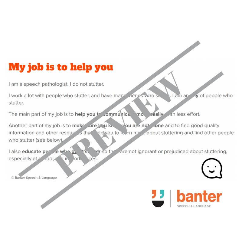 Stutter-Affirming Initial Consultation Pack for School-Age Children and Teenagers