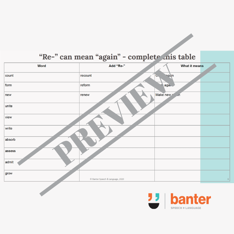 Morphological Awareness Program