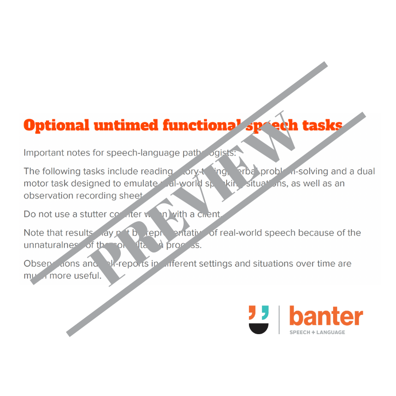 Stutter-Affirming Initial Consultation Pack for School-Age Children and Teenagers