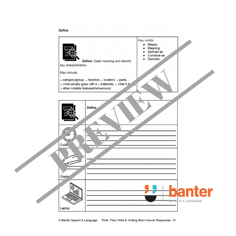 Think Then Write 8: Writing Responses to Short Answer Questions Workbook