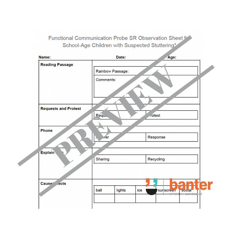 Stutter-Affirming Initial Consultation Pack for School-Age Children and Teenagers