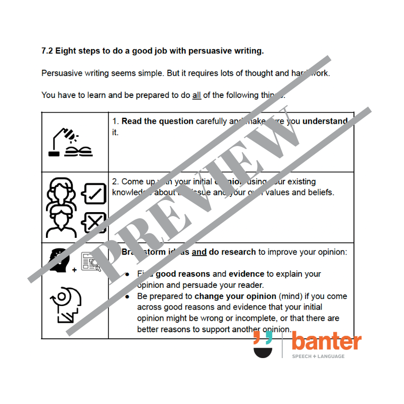 Think Then Write 7: Persuasive Writing Foundations Workbook