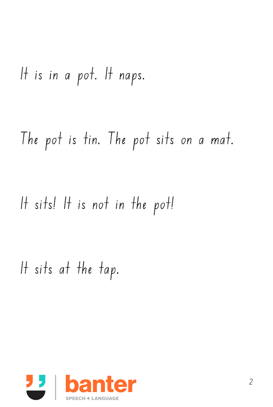 Banter Early Reading Program: Workbook 02