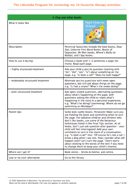 Banter Stuttering Workbook: Lidcombe Program Starter Kit